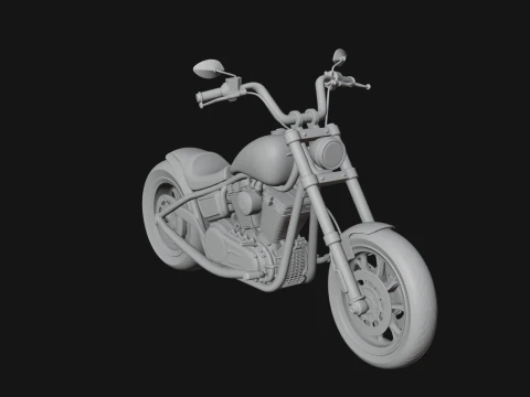 Chopper Motorcycle Model Design 2 - 3D Print Model 3D Print Model