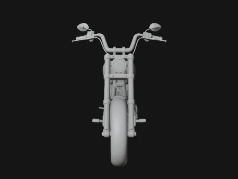 Chopper Motorcycle Model Design 2 - 3D Print Model 3D Print Model