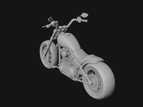 Chopper Motorcycle Model Design 2 - 3D Print Model 3D Print Model