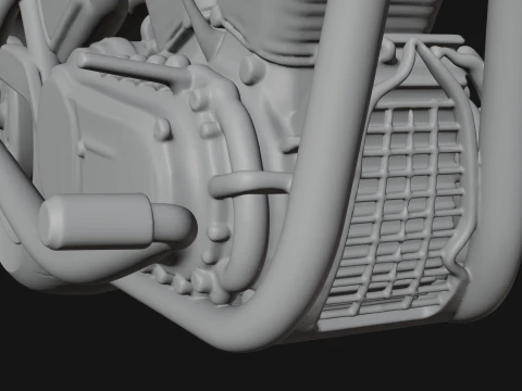 Chopper Motorcycle Model Design 2 - 3D Print Model 3D Print Model