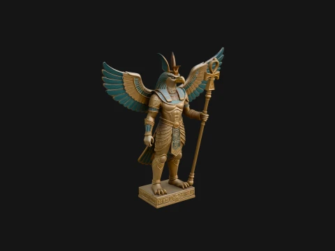 Horus Egyptian God Statue Design 11 - 3D Print Model 3D 打印模型