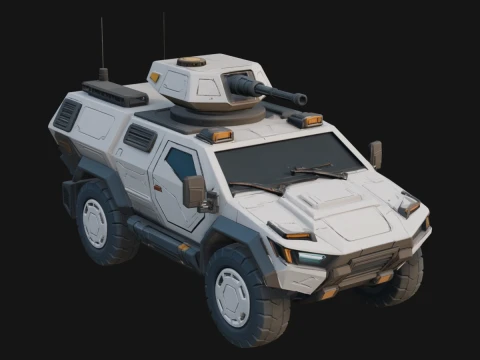 Armored Security Truck Model Design 7 - 3D Print Model Model Cetak 3D