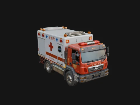 Ambulance Truck Model Design 1 - 3D Print Model Modelo de Impressão 3D