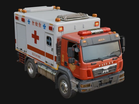 Ambulance Truck Model Design 1 - 3D Print Model 3Dプリントモデル