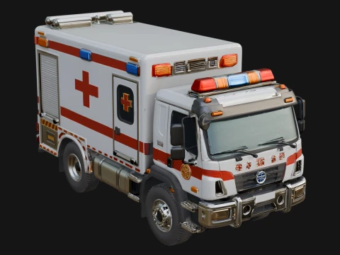 Ambulance Truck Model Design 2 - 3D Print Model 3Dプリントモデル