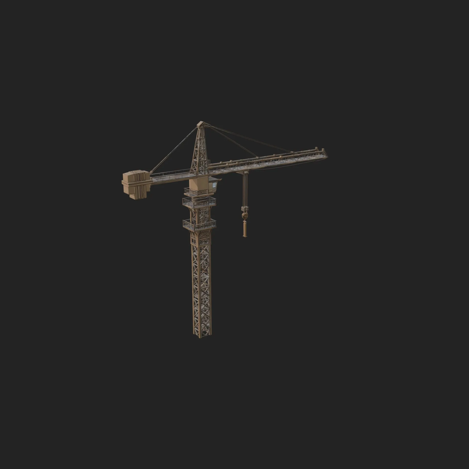 Tower Crane Model Design 1 - 3D Print Model 3D Print Model .c4d .max .obj .3ds .fbx .stl .blend 