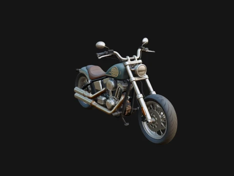 Cruiser Motorcycle Model Design 5 - 3D Print Model Modelo de Impressão 3D