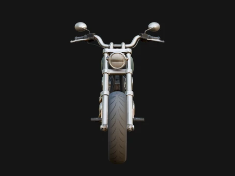 Cruiser Motorcycle Model Design 5 - 3D Print Model 3D Print Model