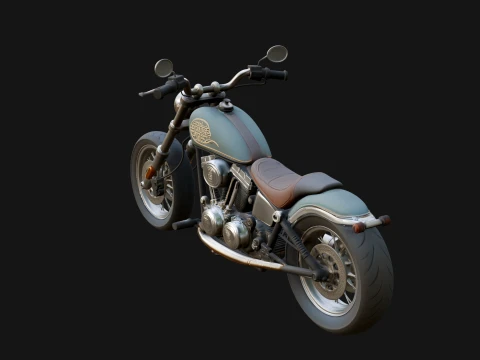 Cruiser Motorcycle Model Design 5 - 3D Print Model 3D Print Model
