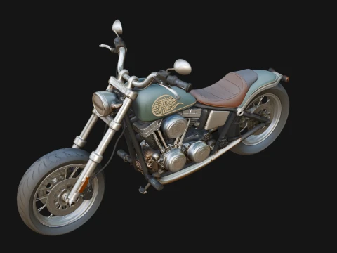 Cruiser Motorcycle Model Design 5 - 3D Print Model 3D Print Model