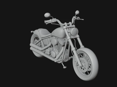 Cruiser Motorcycle Model Design 5 - 3D Print Model 3D Print Model