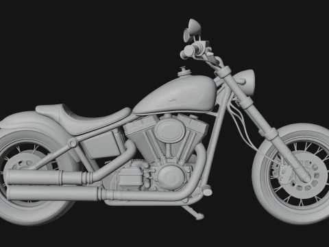 Cruiser Motorcycle Model Design 5 - 3D Print Model 3D Print Model