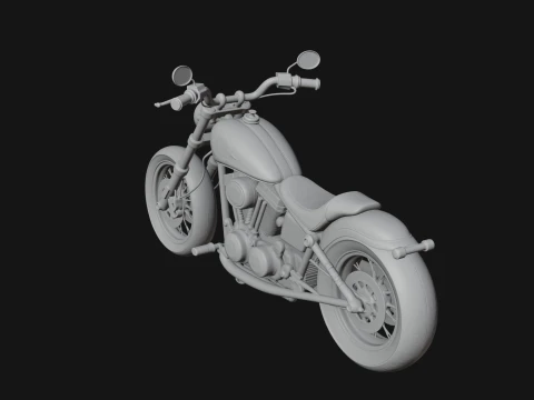Cruiser Motorcycle Model Design 5 - 3D Print Model 3D Print Model