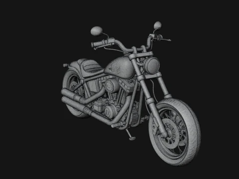 Cruiser Motorcycle Model Design 5 - 3D Print Model 3D Print Model