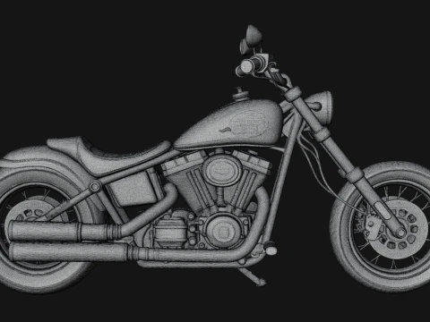 Cruiser Motorcycle Model Design 5 - 3D Print Model 3D Print Model