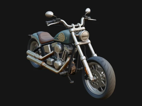 Cruiser Motorcycle Model Design 5 - 3D Print Model 3D Print Model