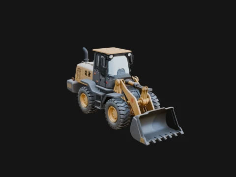 Wheel Loader Model Design 3 - 3D Print Model Modèles 3D en vedette