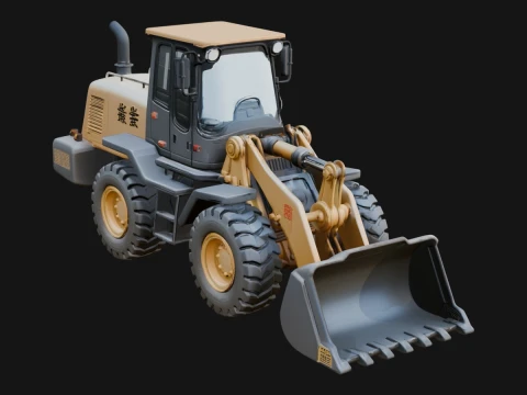 Wheel Loader Model Design 3 - 3D Print Model Modèles 3D en vedette
