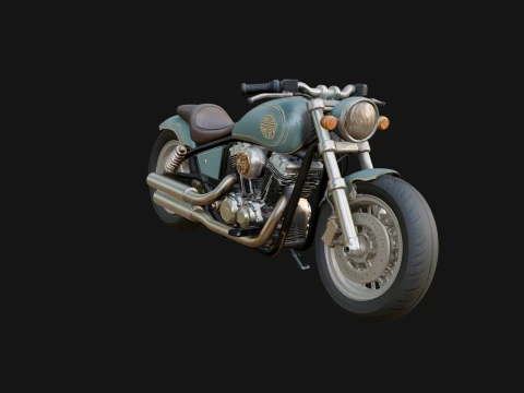 Cruiser Motorcycle Model Design 6 - 3D Print Model Modelo de Impressão 3D