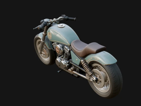 Cruiser Motorcycle Model Design 6 - 3D Print Model 3D Print Model