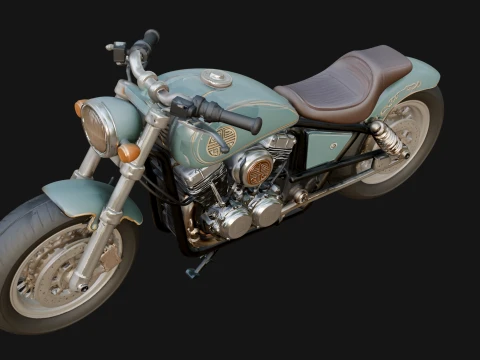 Cruiser Motorcycle Model Design 6 - 3D Print Model 3D Print Model