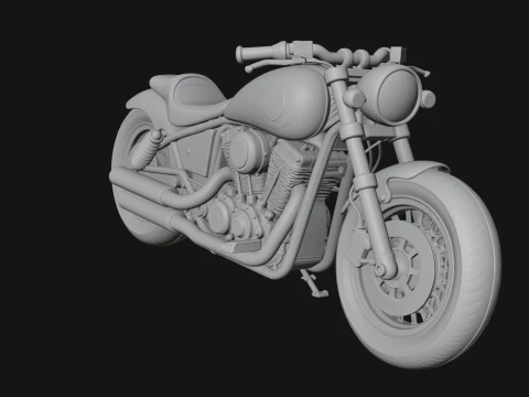 Cruiser Motorcycle Model Design 6 - 3D Print Model 3D Print Model