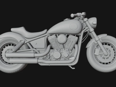 Cruiser Motorcycle Model Design 6 - 3D Print Model 3D Print Model