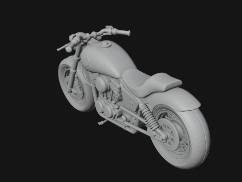 Cruiser Motorcycle Model Design 6 - 3D Print Model 3D Print Model