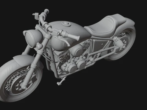 Cruiser Motorcycle Model Design 6 - 3D Print Model 3D Print Model