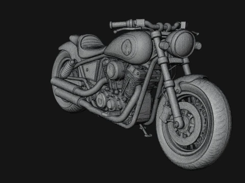 Cruiser Motorcycle Model Design 6 - 3D Print Model 3D Print Model