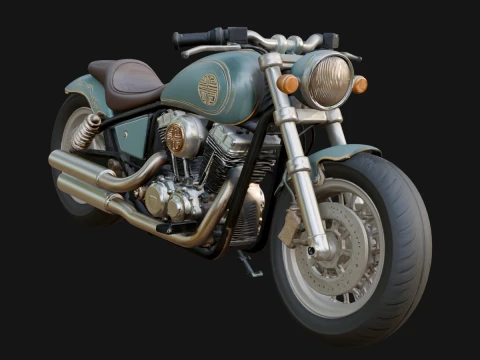 Cruiser Motorcycle Model Design 6 - 3D Print Model 3D Print Model