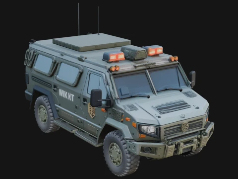 Armored Security Truck Model Design 8 - 3D Print Model Model Cetak 3D