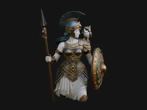 Athena Warrior Goddess Statue Design 7 - 3D Print Model 3D 프린트 모델