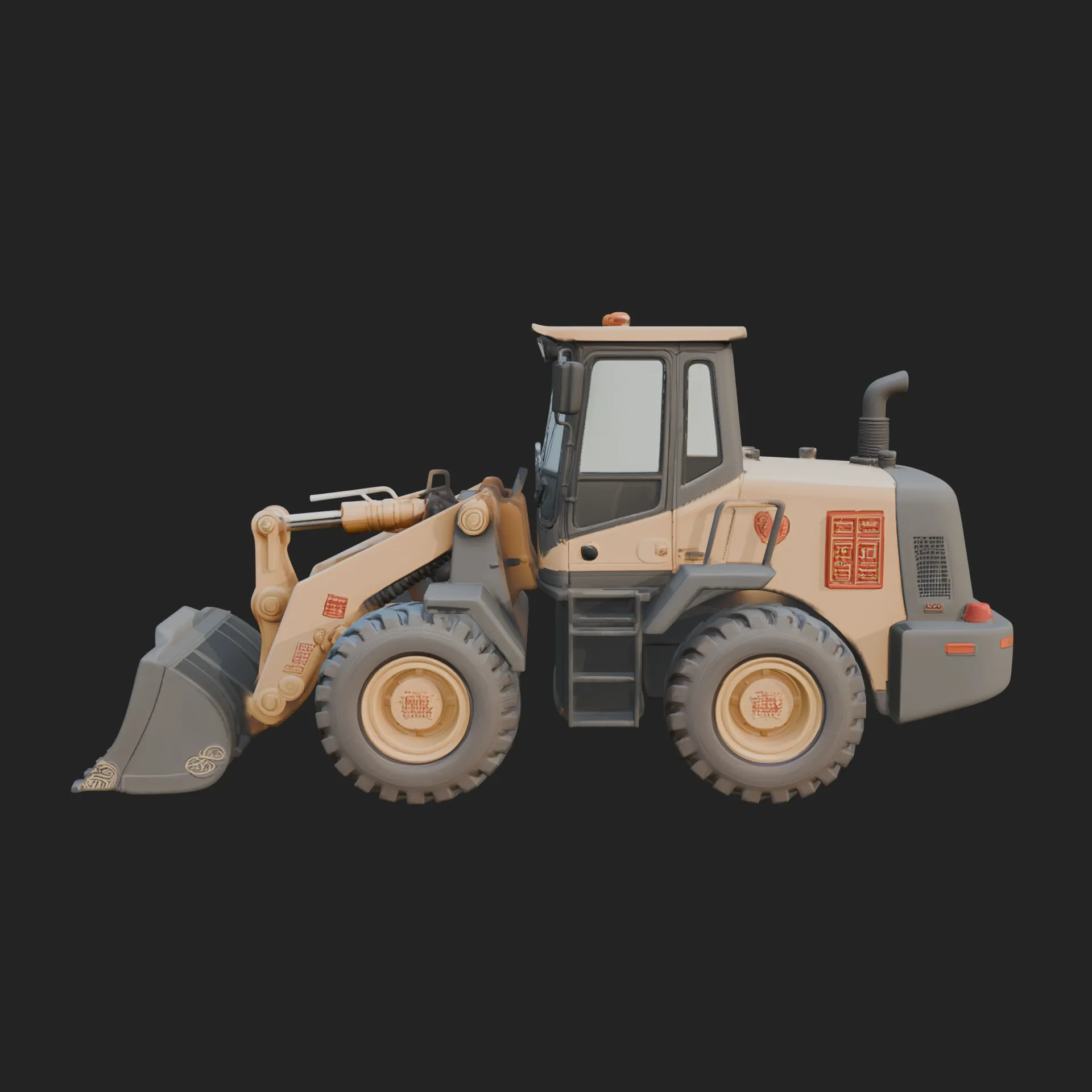 Wheel Loader Model Design 4 - 3D Print Model 3D Print Model .c4d .max .obj .3ds .fbx .stl .blend 