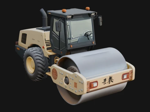 Road Roller Model Design 4 - 3D Print Model Modèles 3D en vedette
