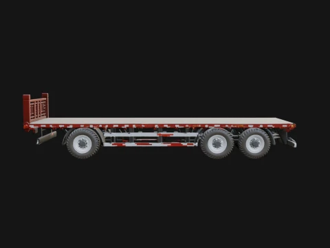 Flatbed Trailer Model Design 2 - 3D Print Model 3D Print Model