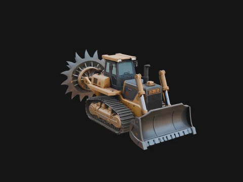 Crawler Bulldozer Model Design 3 - 3D Print Model 3D Print Model
