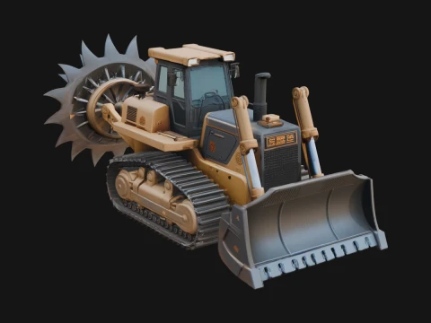 Crawler Bulldozer Model Design 3 - 3D Print Model 3D Print Model