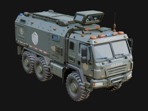 Armored Security Truck Model Design 9 - 3D Print Model Model Cetak 3D