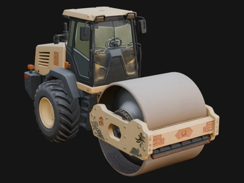 Road Roller Model Design 5 - 3D Print Model Modèles 3D en vedette