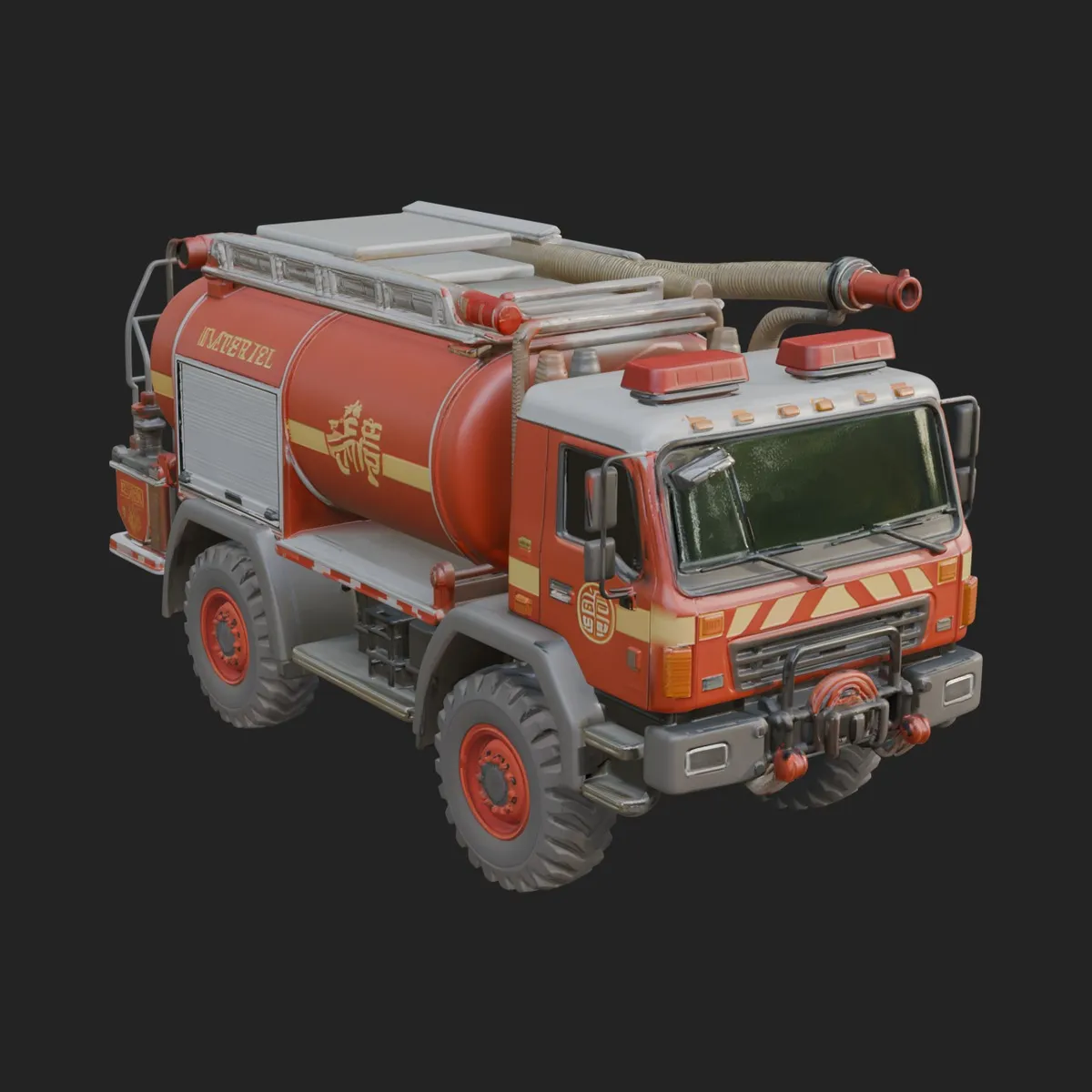 Fire Engine Model Design 8 - 3D Print Model 3D Print Model .c4d .max .obj .3ds .fbx .stl .blend 