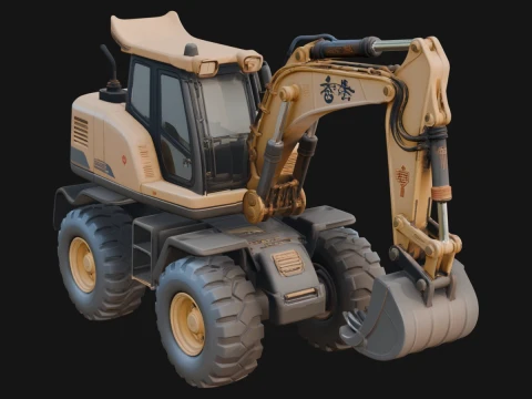 Backhoe Loader Model Design 3 - 3D Print Model 3D Print Model