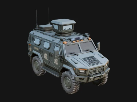 Armored Security Truck Model Design 10 - 3D Print Model Modello di stampa 3D