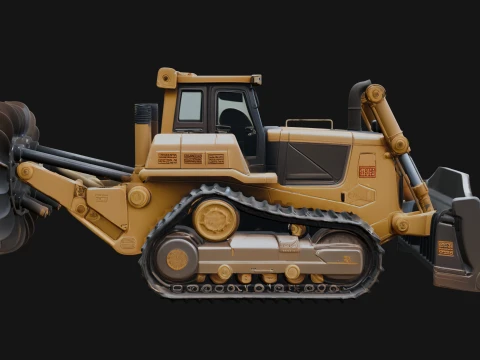 Crawler Bulldozer Model Design 4 - 3D Print Model 3D Print Model