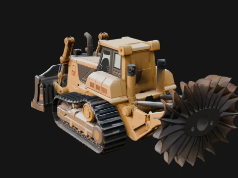 Crawler Bulldozer Model Design 4 - 3D Print Model 3D Print Model