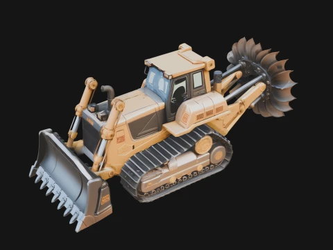 Crawler Bulldozer Model Design 4 - 3D Print Model 3D Print Model