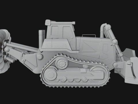 Crawler Bulldozer Model Design 4 - 3D Print Model 3D Print Model