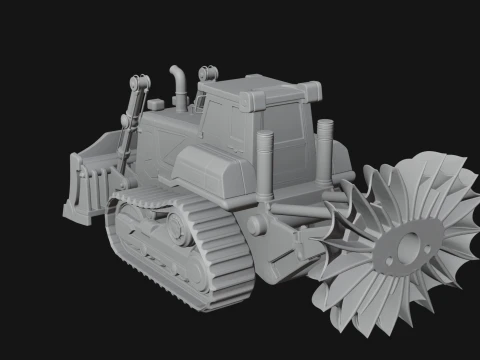 Crawler Bulldozer Model Design 4 - 3D Print Model 3D Print Model