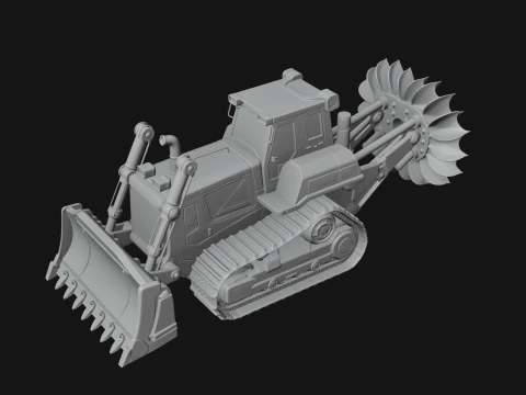 Crawler Bulldozer Model Design 4 - 3D Print Model 3D Print Model