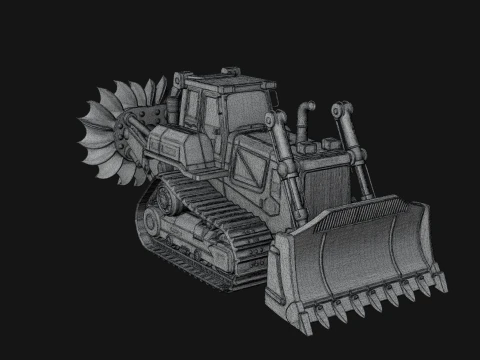 Crawler Bulldozer Model Design 4 - 3D Print Model 3D Print Model